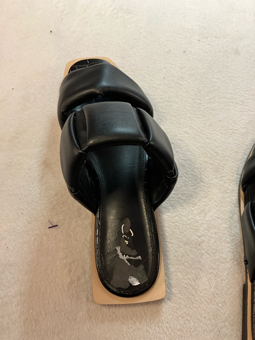 Circus by Sam Edelman Black Padded Square-Toe Slide Mules - Picture 6 of 8